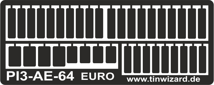 Etched parts for German registration plates Euro 1/64 Accesories silver