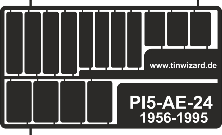 Etched parts for German registration plates (1956-1995) 1/24 silver