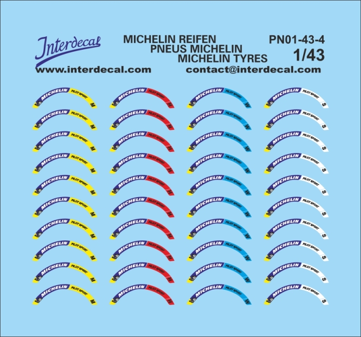 Reifen Michelin 1-4 1/43 Naßschiebebild Decal 49x36mm INTERDECAL Reifen Michelin 1-4 1/43 Naßschiebebild Decal 49x36mm INTERDECAL