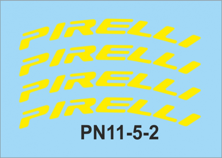 Reifenbeschriftungen Decal 11 gelb 1/5  18-19 Zoll (60x50 mm)