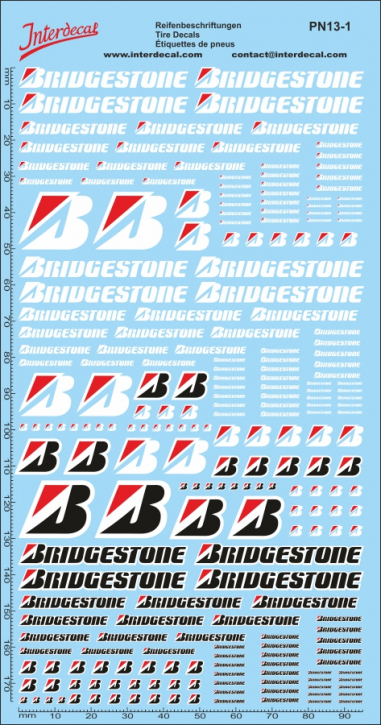 Tyre decals 13 different sizes  (175 x 95 mm)