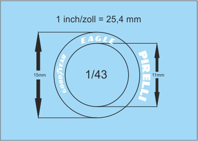 Étiquettes Décalcomanies Pour Pneus Miniature 1/43 - Lot De 16 - Marque INTERDECAL - Neuf