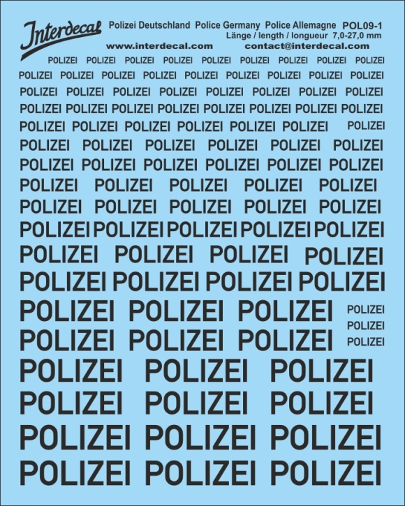 Police Germany 09-01 Waterslidedecals black 106x90mm INTERDECAL