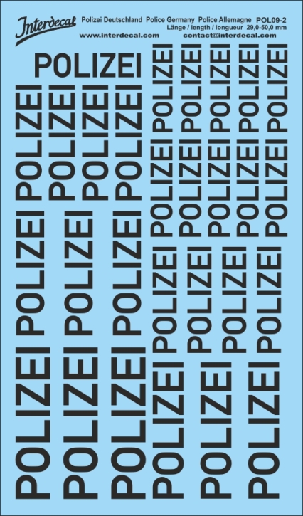 Police Germany 09-02 Waterslidedecals black 150x90mm INTERDECAL