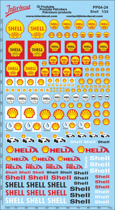 Petroleum products 04-1 1/24 Waterslidedecals Shell 180x100mm INTERDECAL