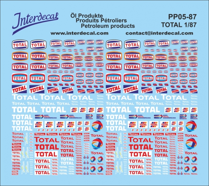 Petroleum products 05 1/87 Waterslidedecals TOTAL 70x70mm INTERDECAL