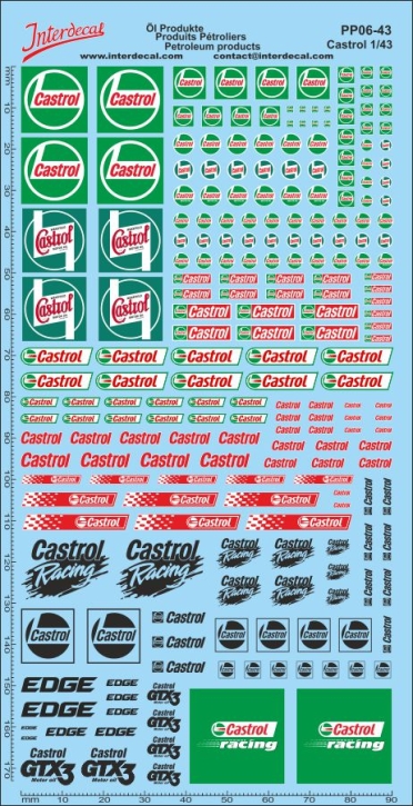 Öl Produkte 02 1/64 Naßschiebebild Decal verschiedene 709x53mm INTERDECAL