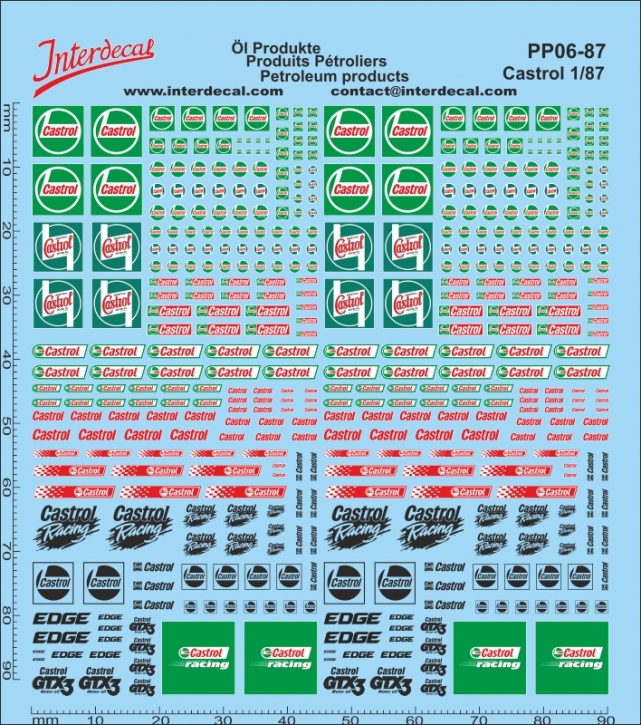 Petroleum products 06 1/87 Waterslidedecals CASTROL 90x90mm INTERDECAL