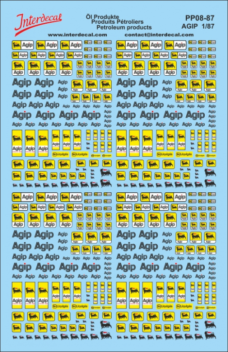 Petroleum products 08 1/87 Waterslidedecals Agip 128x86mm INTERDECAL