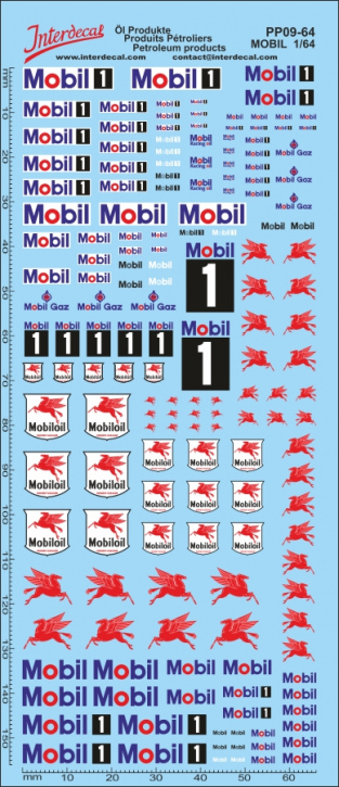 Petroleum products 09 1/64 Waterslidedecals MOBIL 155x65mm INTERDECAL