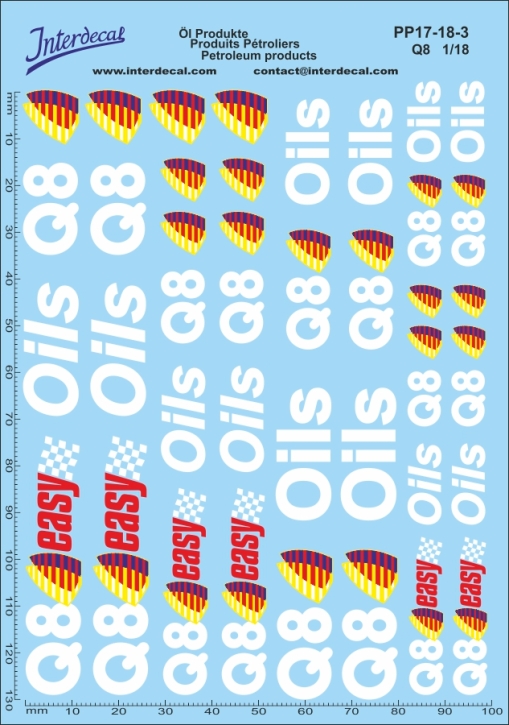 Öl Produkte 17-3 1/18 Naßschiebebild Decal 130x99mm INTERDECAL