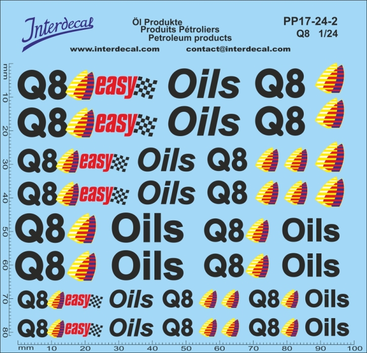 Öl Produkte 17-2 1/24 Naßschiebebild Decal 81x99mm INTERDECAL