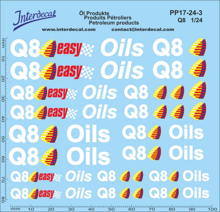 Öl Produkte 17-3 1/24 Naßschiebebild Decal 81x99mm INTERDECAL