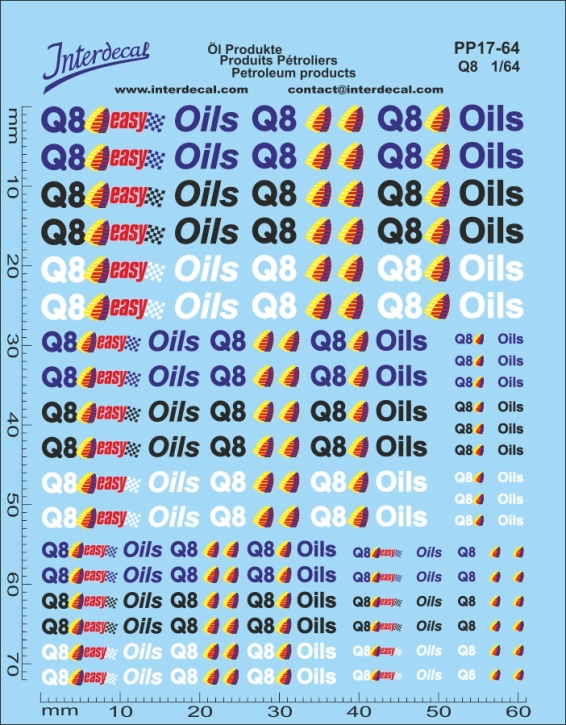 Öl Produkte 17 1/64 Naßschiebebild Decal 73x61mm INTERDECAL