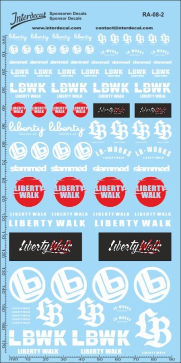 Street Racing Tuning Sponsors 08-2 different Sizes Waterslidedecals 175x90mm