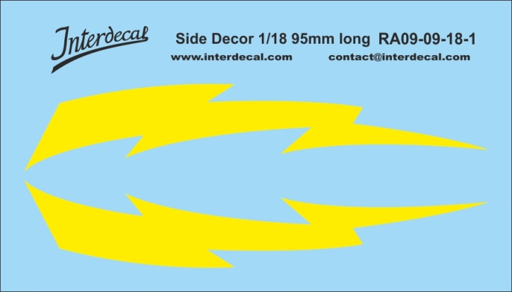 Street Racing 09-09-1 1/18 Waterslidedecals yellow 95x38mm INTERDECAL