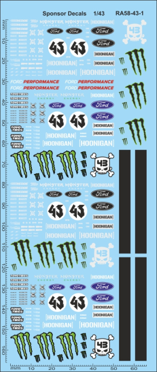 Straßenrennen 58 1/43 Naßschiebebild Decal 160x66mm INTERDECAL