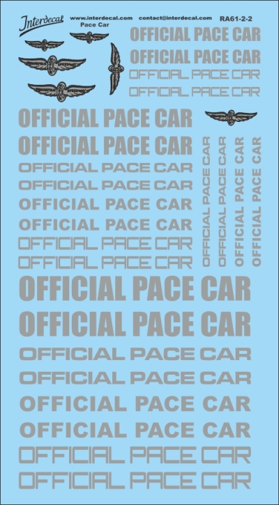 Pace Car 02 Waterslidedecals silver-black 149x80mm INTERDECAL