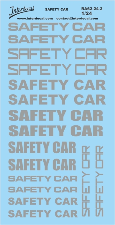 Safety Car 1/24 Naßschiebebild silber 131x67mm INTERDECAL