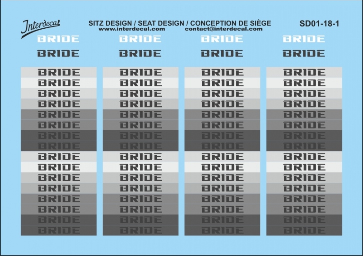 Seat Design 01 1/18 Waterslidedecals black 72x55mm INTERDECAL