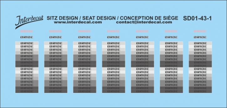 Seat Design 01 1/43 Waterslidedecals black 60x28mm INTERDECAL