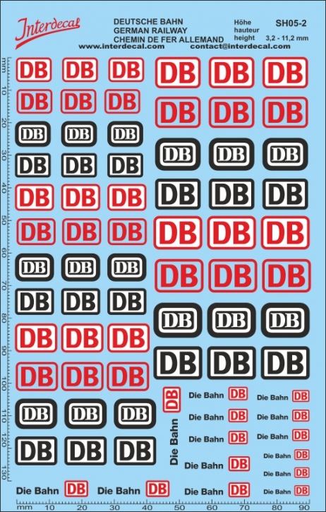 Versand DB 2 Naßschiebebild Decal 140x90mm INTERDECAL