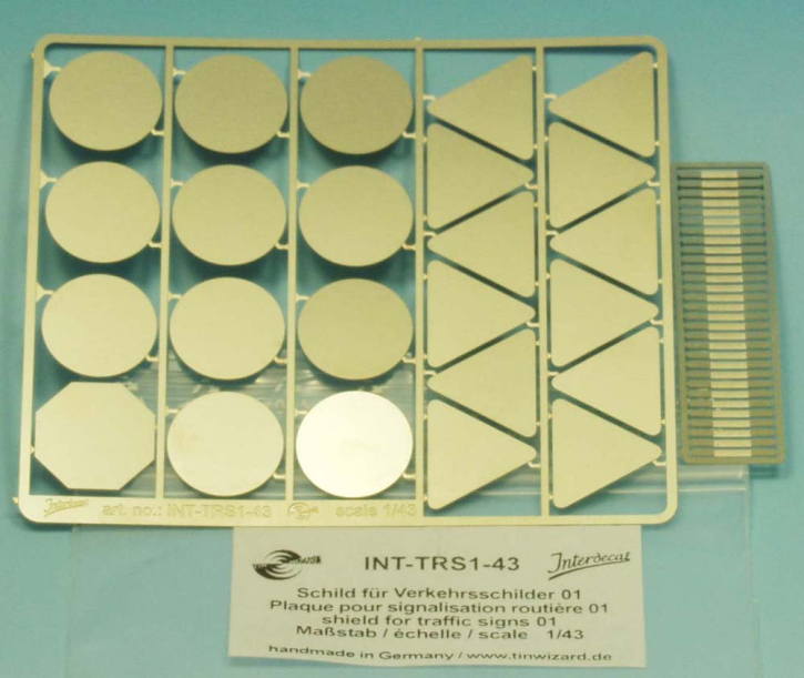 Plaque de métal 01 pour signalisation routière 1/43 0,2mm Argent allemand (NS)