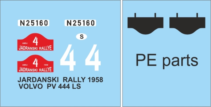 1958 Zubehör 12 für Volvo PV 444L Spezial Rallye Jardanski Adriatique 1/43