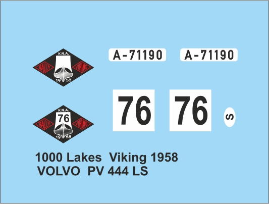 1958 Accessoires 13 pour Volvo PV 444L Spécial Ingier Viking Rallye 1/43 kit