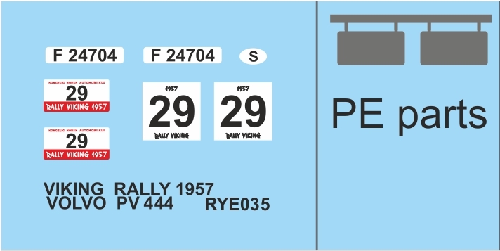 1957 Zubehör 15 für Volvo PV 444L Spezial Grondal Rally Viking 1/43 Bausatz