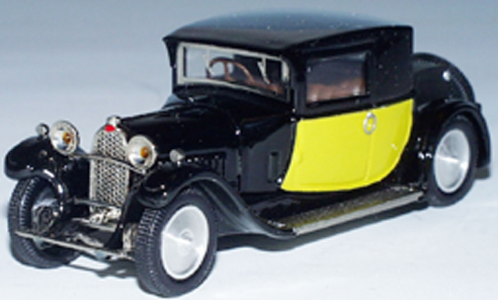 1928 Bugatti Typ 44 "Fiacre" schwarz-gelb 1/43 Zinnlegierung Fertigmodell