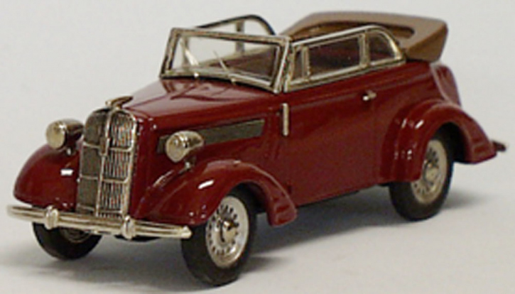 1938 Opel Super 6 Convertible red 1/43 whitemetal/pewter ready made