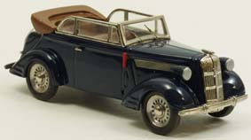 1938 Opel Super 6 Cabriolet dunkelblau 1/43 Zinnlegierung Fertigmodell