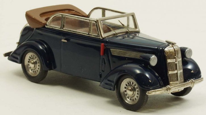 1938 Opel Super 6 Cabriolet bleu foncé 1/43 métal blanc/étain tout monté