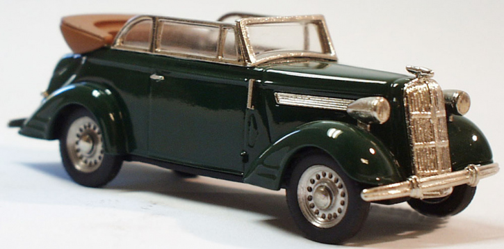1938 Opel Super 6 Cabriolet dunkelgrün 1/43 Zinnlegierung Fertigmodell