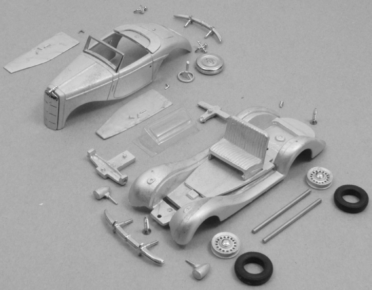 1938 Opel Super 6 Convertible "Gläser" unpainted 1/43 whitemetal/pewter kit