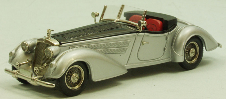 1938 Horch 855 Roadster "Erdmann & Rossi" argent-noir 1/43 métal blanc/étain