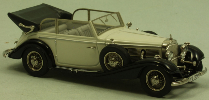 1939 Mercedes 540K Cabriolet B, Dach offen schwarz-weiss 1/43 Zinnlegierung