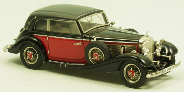 1939 Mercedes 540K Cabriolet B, Dach geschlossen schwarz-rot 1/43 Zinnlegierung