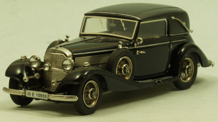 1939 Mercedes 540K Cabriolet C, Dach geschlossen schwarz 1/43 Zinnlegierung