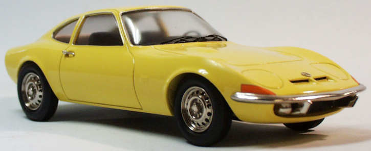 1968-1973 Opel GT  Coupe yellow 1/24 whitemetal/pewter ready made