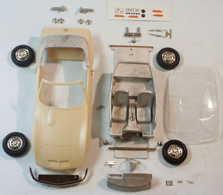 Opel GT "Convertible" unpainted 1/24 whitemetal/pewter kit