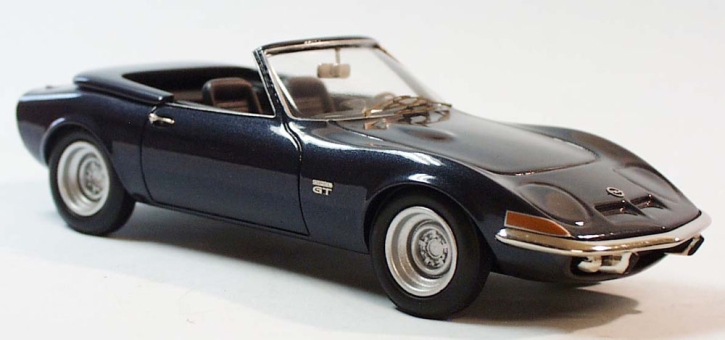 Opel GT "Cabriolet" bleu foncé mét. 1/24 métal blanc/étain & résine tout monté