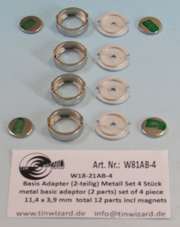 Metal Basic Adapter Standard 3-teilig, Set 4pcs/12 pieces incl. Magnets 1/18 kit