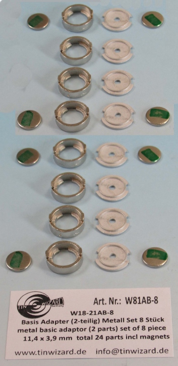 Metal Basic Adapter Standard 3-teilig, Set 8pcs/24 pieces incl. Magnets 1/18 kit