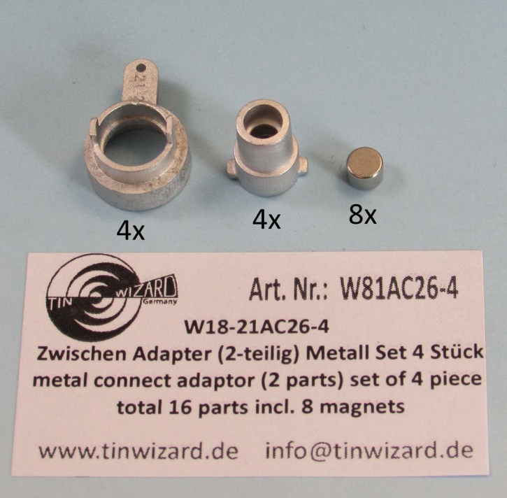Metal connection adapter 26 (4 pieces), Set 4pcs 1/18 kit