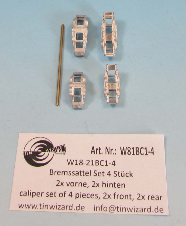 Metal caliper Set 4 pieces. (2x front, 2x rear) 1/18 kit