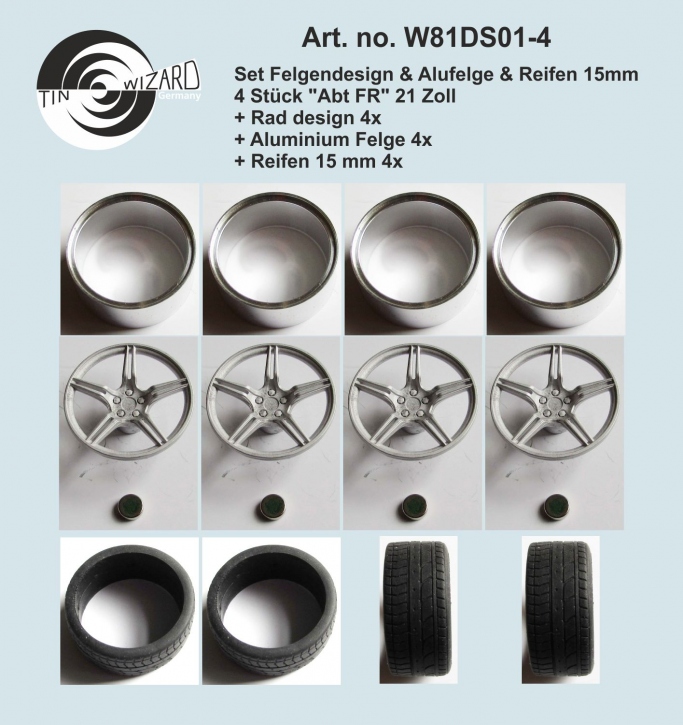 Design & Alu rim & tyre 15 mm "Abt FR" 21 Zoll Set 4 pieces