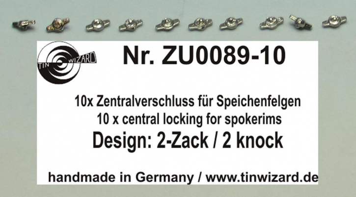 10 x  Zentralverschluss für Speichenfelge 2-Zack (1/43) ZU0089-10