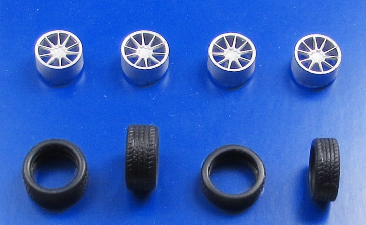 Set of wheels 204-03 4x Rim Design Forged_EH173 + Tires unpainted 1/43 kit